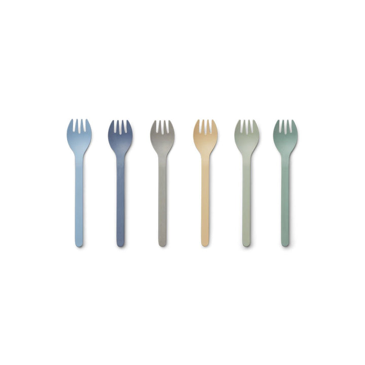 Liewood Selena Fork 6 Pack - Peppermint Multi Mix