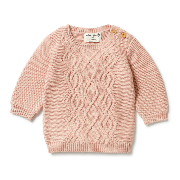 Wilson and Frenchy Knitted Cable Jumper - Rose