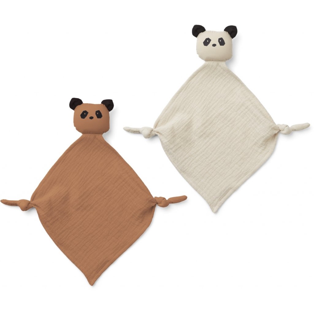 Liewood - Yoko Mini Cuddle Cloth 2 Pack - Panda Tuscany/Sandy Mix - Dapper Mr Bear - www.dappermrbear.com - NZ