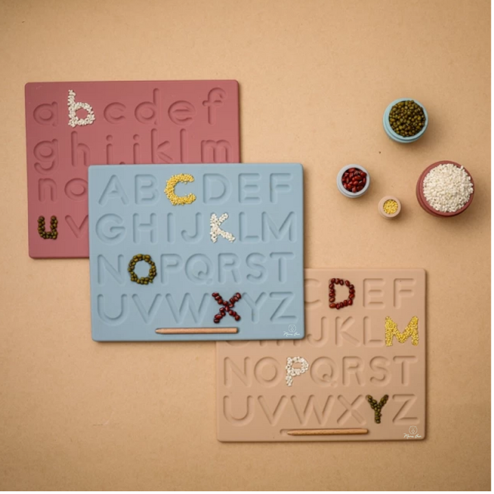 Silicone Double Sided Alphabet Tracing Board - Dusty Pink