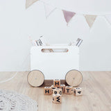 Ooh Noo Wooden Toy Chest on Wheels - White