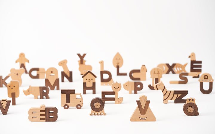 Oioiooi Wooden Alphabet Play Blocks - Dapper Mr Bear - www.dappermrbear.com - NZ